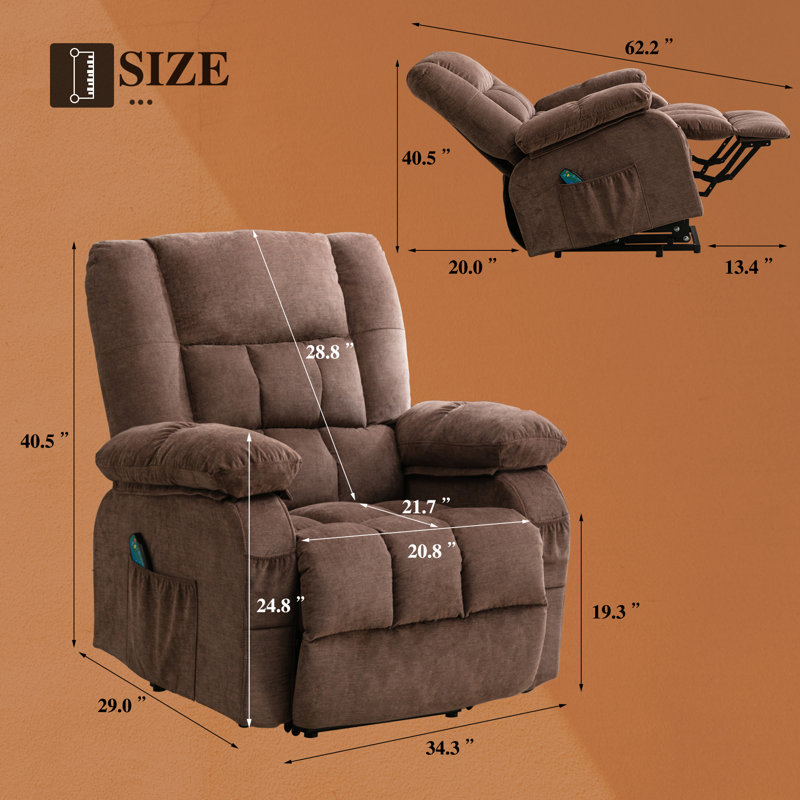 Latitude Run® Fairstead 34.3'' Wide Power Lift Assist Standard Recliner
